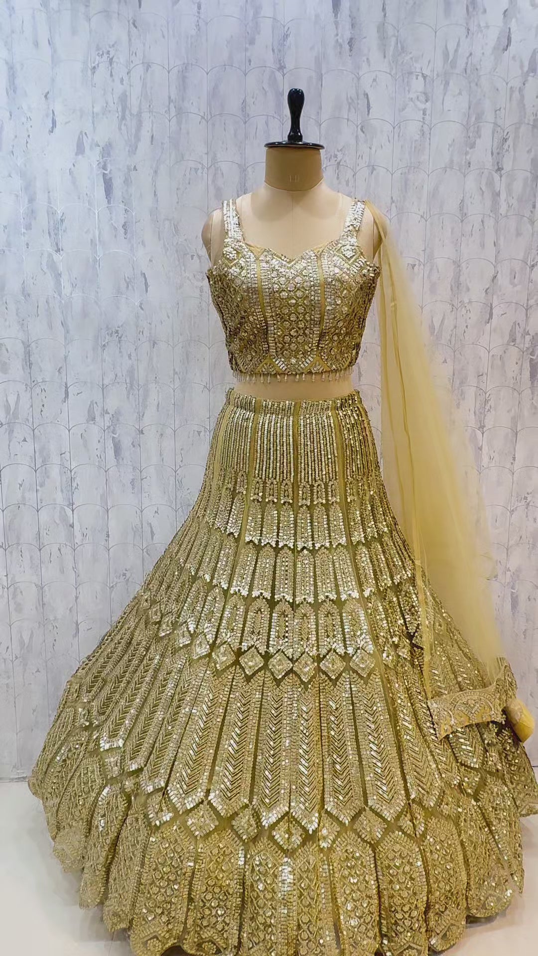 Kanika - Exp 11, Color C, size 40. Original supplied garment video showing the blouse, sequin work, skirt and dupatta.