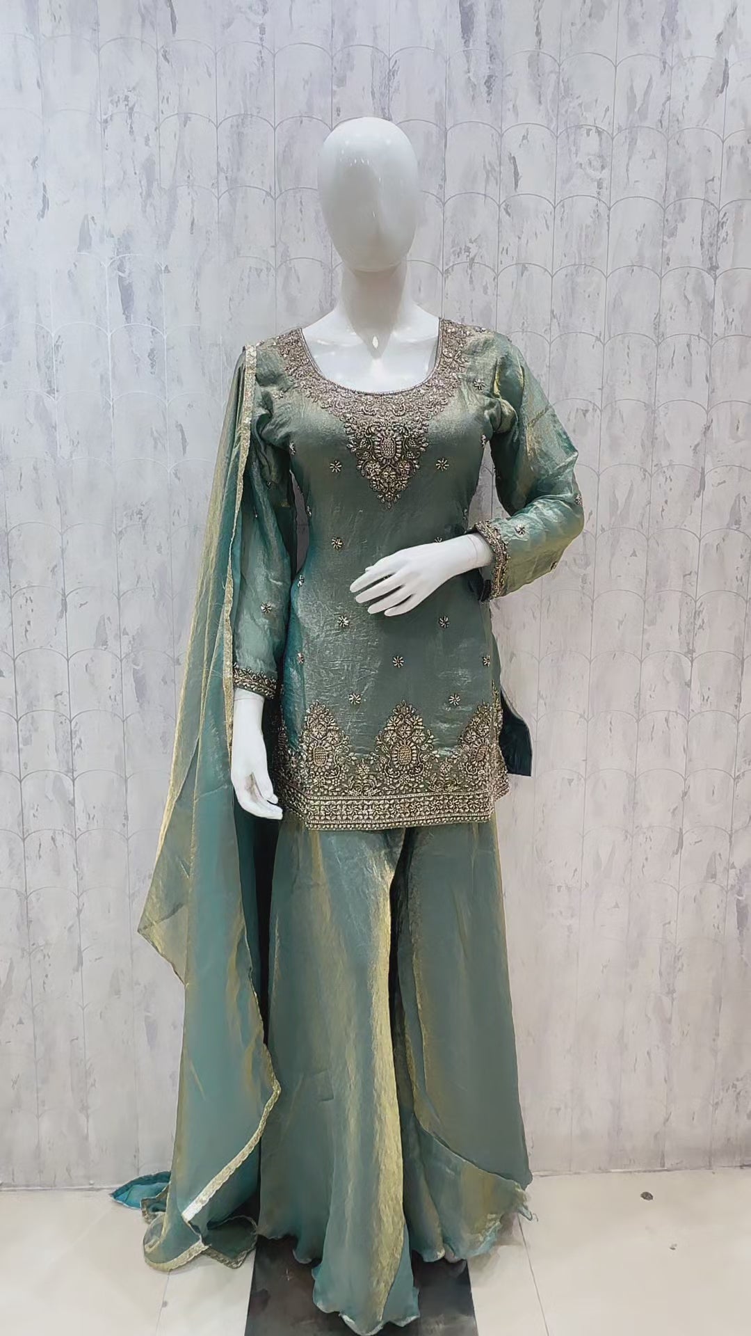 Katrina — Color C — Sea Green — original product video, fully stitched designer suit, size 40