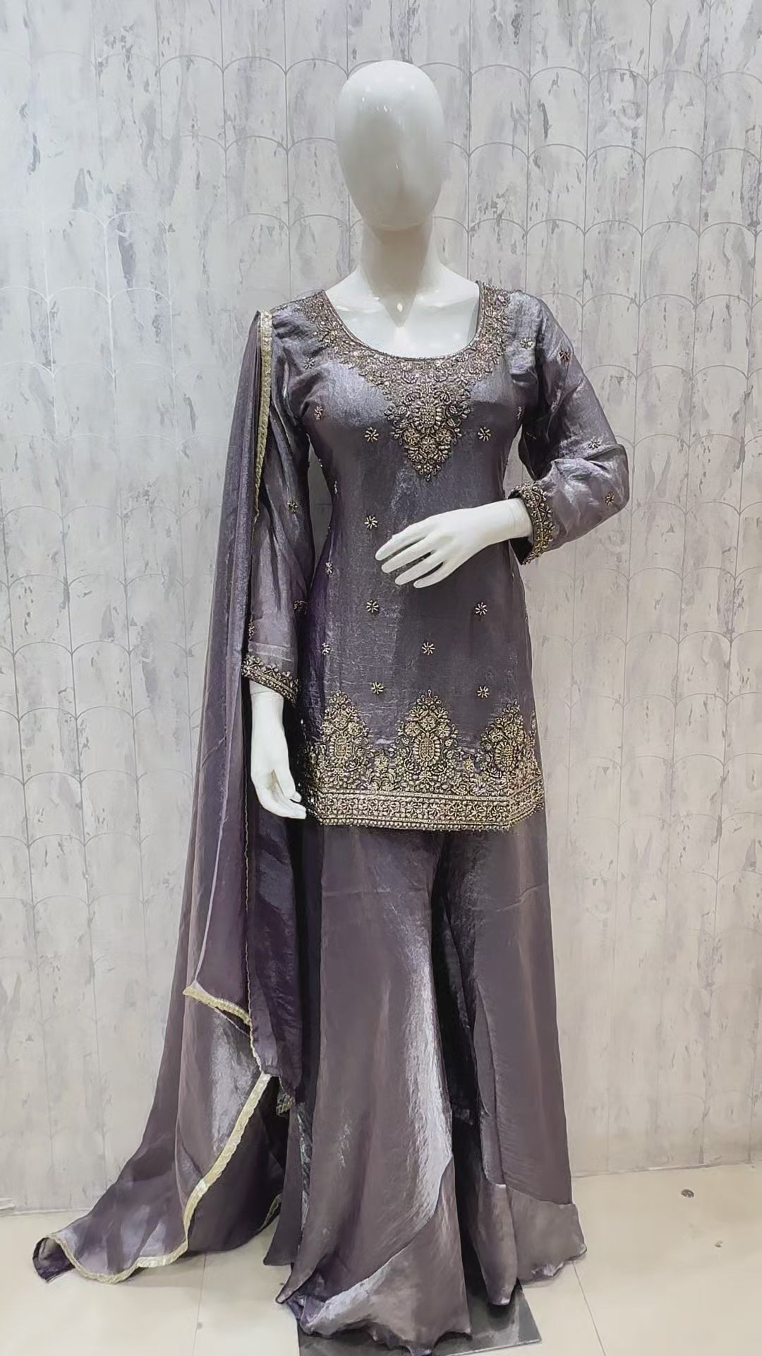 Katrina — Color B — Steel Grey — original product video, fully stitched designer suit, size 40