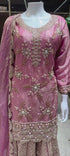 Catalog 1681 Color B original product video - dusty rose pink with a muted mauve undertone and metallic shimmer embellished designer suit, palazzo pants and dupatta