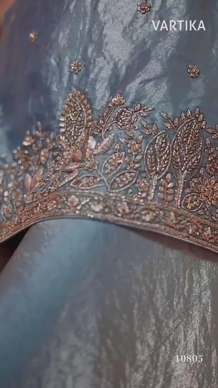 Vartika style 10805, original product video showing the fully stitched sleeveless designer suit