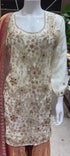Catalog 1675 Color B original product video - ivory designer suit with muted dusty rose / terracotta pink with warm copper-gold metallic sheen palazzo and dupatta