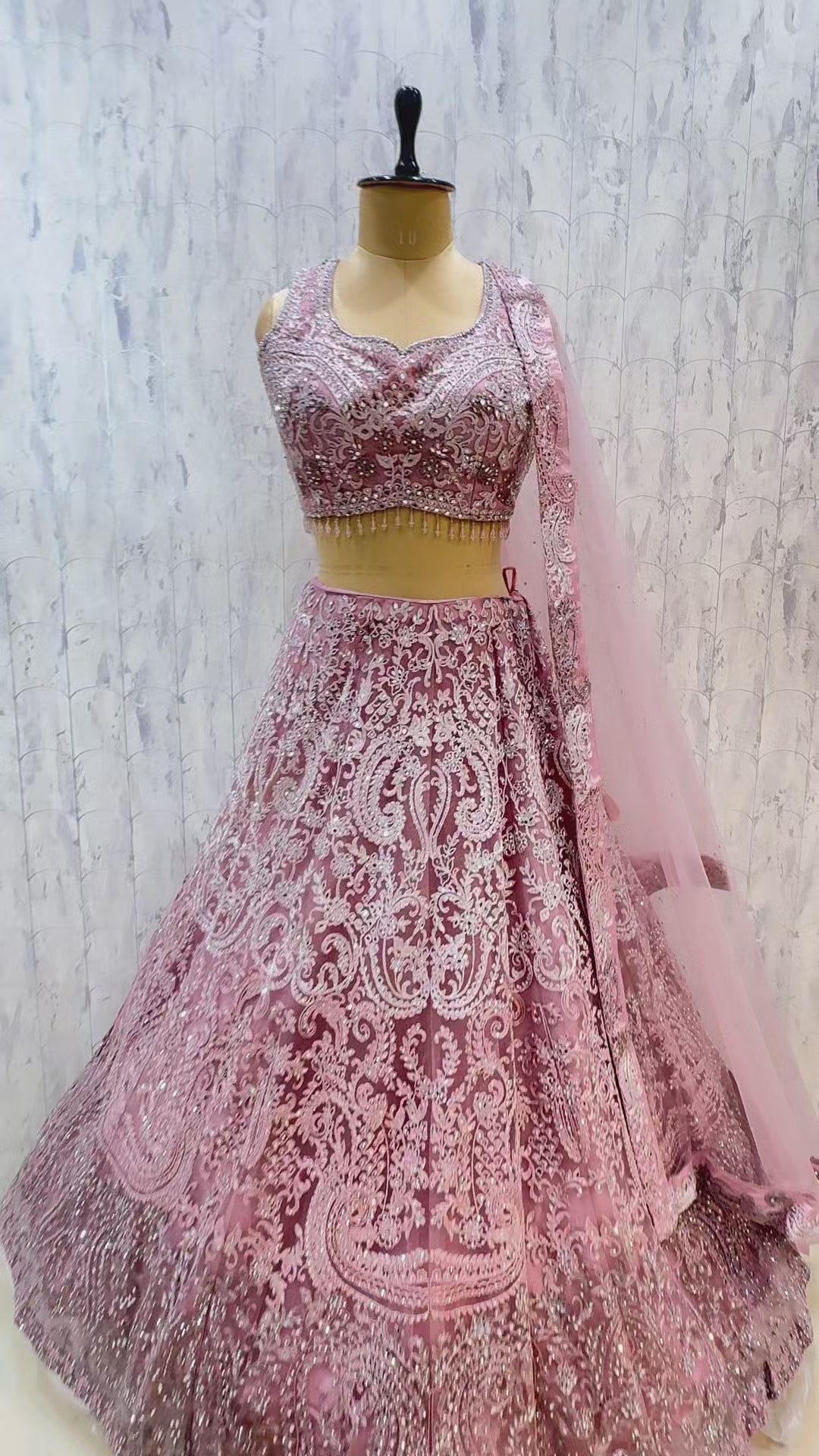 Curvv - Exp 11, Pink, size 40. Original supplied garment video showing the embroidery, blouse and dupatta.