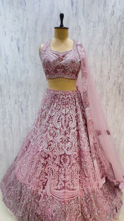 Curvv - Exp 11, Pink, size 40. Original supplied garment video showing the embroidery, blouse and dupatta.