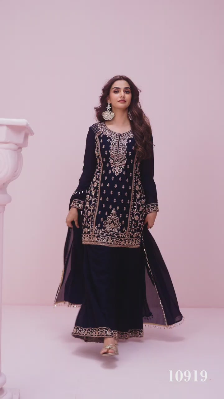 Avni style 10919, original product video showing the fully stitched designer suit