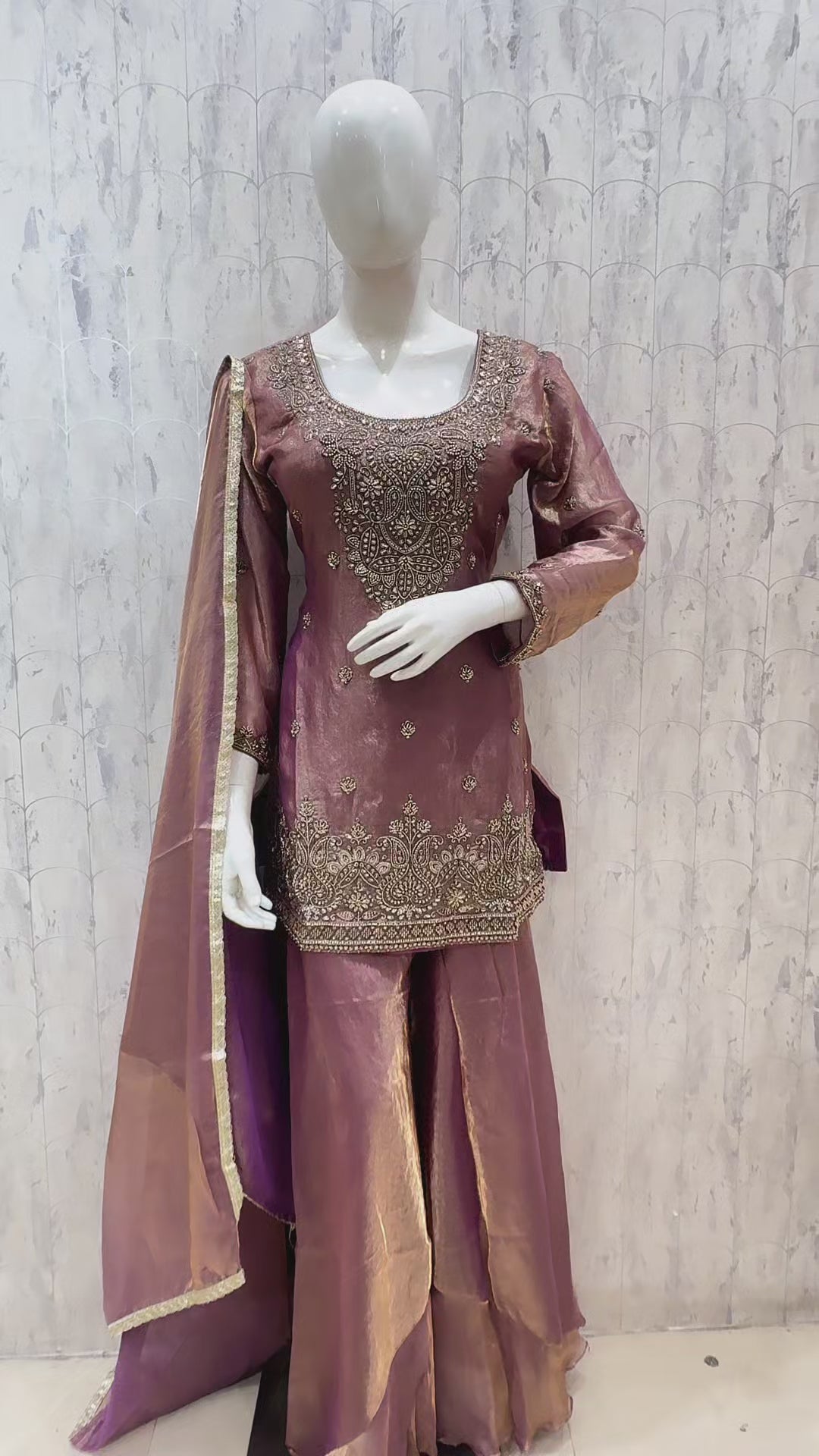 Katrina — Color D — Copper Rose — original product video, fully stitched designer suit, size 40