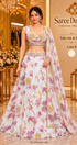 Take me to Paris Color B, ivory floral lehenga set on model; AI-generated styling reference