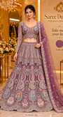 Take me to your heart - Color A plum designer stitched lehenga on model - As reference only
